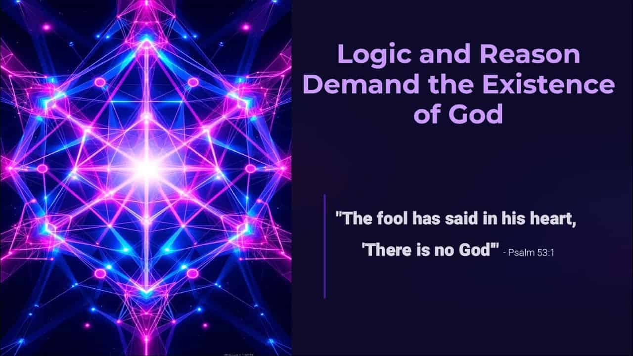 Neural network visualization representing logic and faith in God.