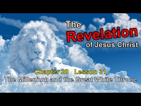 Illustration of a lion and lamb with clouds, symbolizing Revelation of Jesus Christ and end times pr.