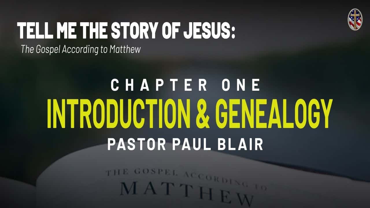 Bible open to Matthew with title "Introduction & Genealogy" for Christian training.