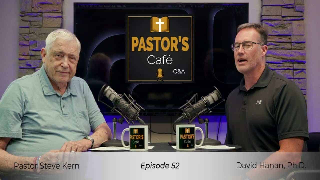 Two pastors discussing leadership training on Liberty Pastors Podcast.