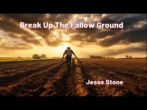 Man plowing fallow ground during sunset for spiritual renewal and growth.